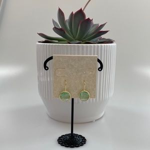 NWT Rivka Friedman 18K Yellow Gold Green Earrings